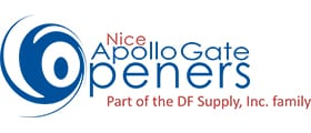 Nice Apollo Gate Openers logo, part of DF Supply, Inc. family, featured in context of professional fencing services and security assessments by Radius.