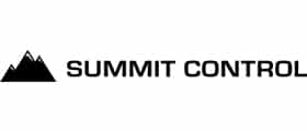 Summit Control logo featuring mountain peaks, representing professional fencing solutions and security services by Radius.
